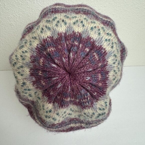 Vintage Knitted  Set of 3 Scarf Hat Beret Gloves NORDIC STYLE  Winter - Picture 10 of 14